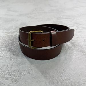 NEW Brown Leather Belt with Brass Buckle Fits Size 40